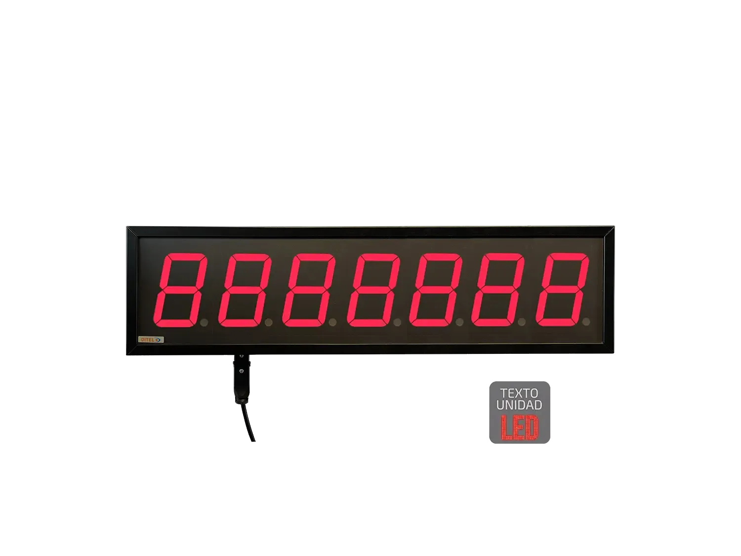 Visualitzador Numerico 100mm, 7 digits, Sèrie, Ethernet, Wifi +2R, Text LED